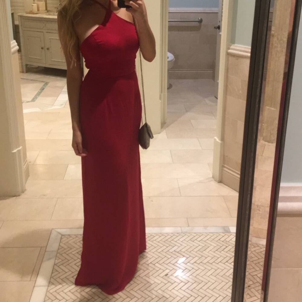 lace up maxi dress-Tobi